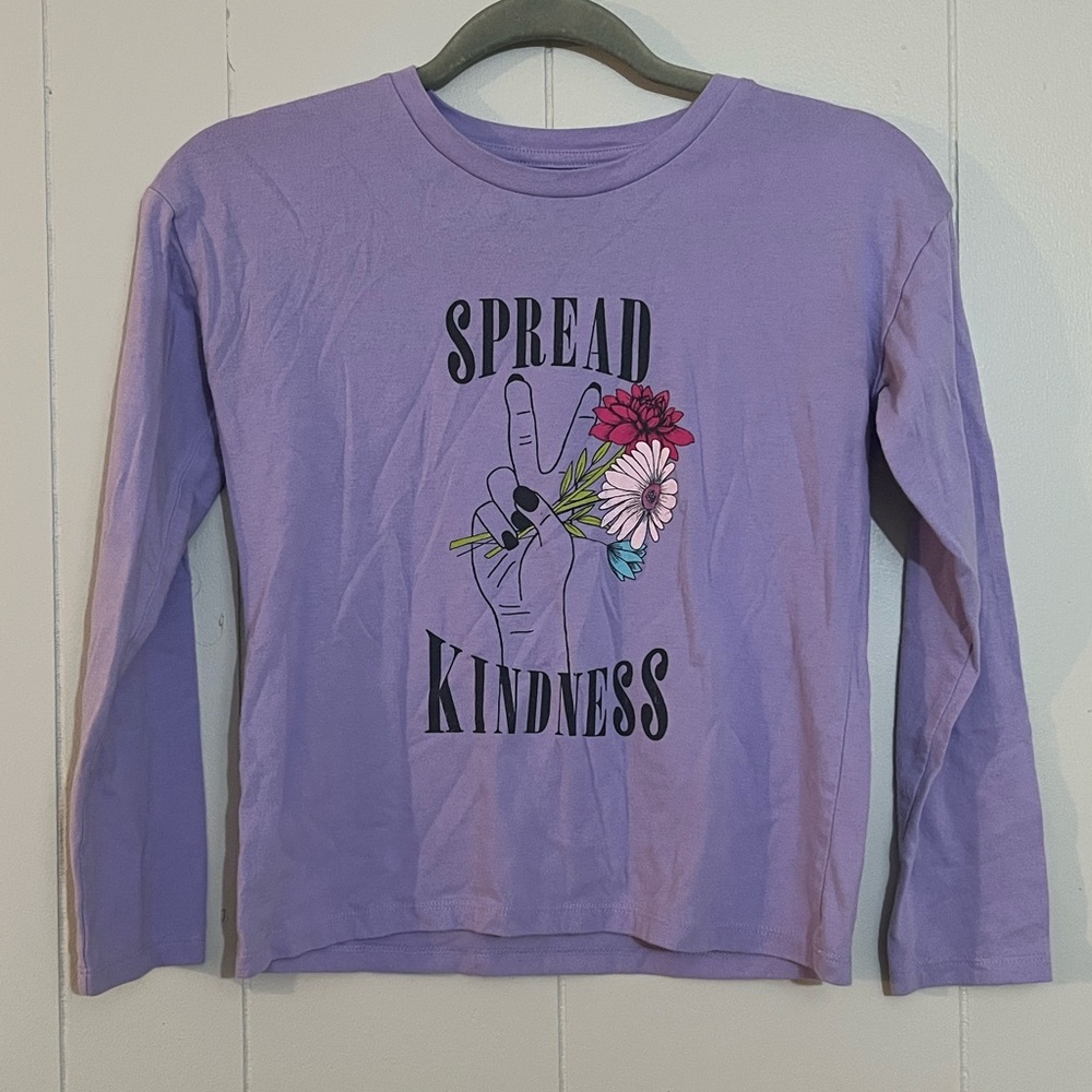 Kids Long Sleeve Shirt with 'Spread Kindness' Graphic